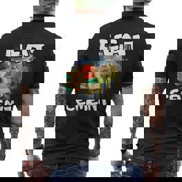 I Eat Cement Cursed Cat Weirdpecific Meme T-Shirt mit Rückendruck - Seseable