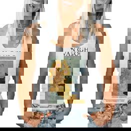 Van Gogh Cat Withunflowers Cat Gray Tank Top Frauen - Seseable