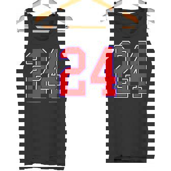 24番の大学スポーツスタイル。レッド、ブルー、ホワイト。 タンクトップ - Kawaiitshirt