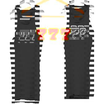 777 スリーセブン【スロット カジノ ラッキー7】数字 文字 シンプル デザイン タンクトップ - Kawaiitshirt