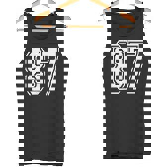 87番の前面と背面にホワイトのプリント。 タンクトップ - Kawaiitshirt