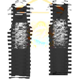 90年代イルカ、アロハ ハワイアン イルカ、カラフルなビーチ タンクトップ - Kawaiitshirt