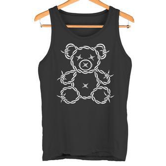 Alambre De Púas Oso Gótico Punk Emo Oscuro Grunge Estética Camiseta sin mangas - Regaloses