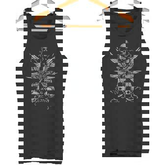 Alt Cross ゴシック スカル 聖書的に正確な大天使の翼 タンクトップ - Kawaiitshirt