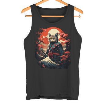 Arte Japonés Gato Ninja Ukiyo-E Animetyleamurai Cat Camiseta sin mangas - Regaloses