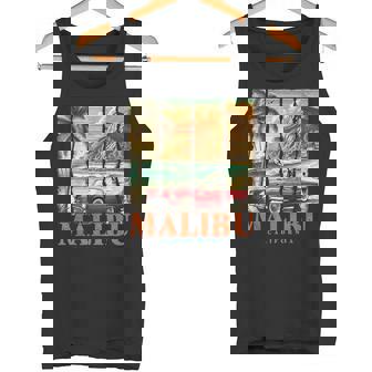 Arte Retro Deurf En Malibu Beachurfintage California Roadtrip Camiseta sin mangas - Regaloses