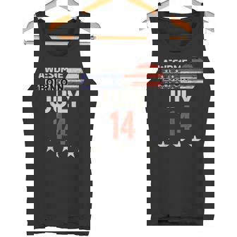 Awesome 7月14日 ヴィンテージ アメリカ国旗 クラシック 7月14日 タンクトップ - Kawaiitshirt