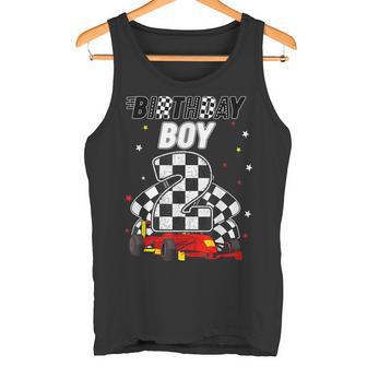 Bandera De Birthday Boy 2 Four Race Car Paraegundo Cumpleaños Camiseta sin mangas - Regaloses