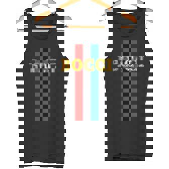 Bocci ぼっち《フェイクゴールド ロゴ》緑 赤 ライン【変なデザイン屋さん】陰キャ オタク ブランド パロディ 面白 タンクトップ - Kawaiitshirt