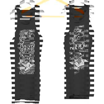 Book Wyrm Bookwyrm ドラゴンリーディングラバー アンティーク調 タンクトップ - Kawaiitshirt