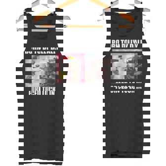 Born To Dilly Dally 強制的にロックインキャット ミーム タンクトップ - Kawaiitshirt