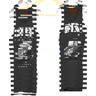 British Classic Car ダークブルー ミニスポーツカー タンクトップ - Kawaiitshirt