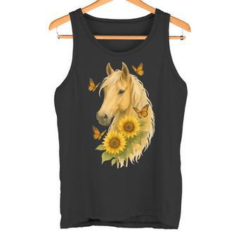 Caballo Bohemio Con Girasoles Y Mariposas Lindo Animal De Granja Camiseta sin mangas - Regaloses