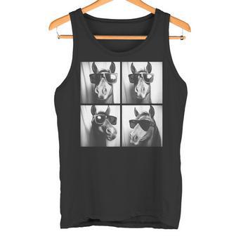 Caballo Divertido Con Gafas Deol Photoboothelfie Animal De Granja Camiseta sin mangas - Regaloses
