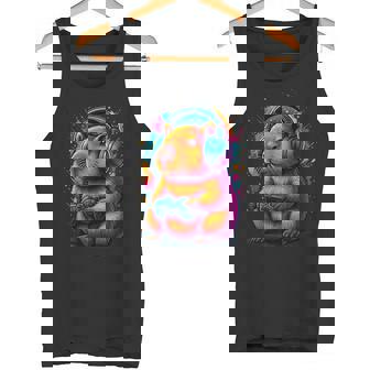 Capibara Para Juegos Con Auriculares Brillante Y Divertido Diseño De Animales Camiseta sin mangas - Regaloses