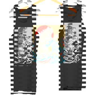Catzilla 猫日本美術面白い猫 タンクトップ - Kawaiitshirt