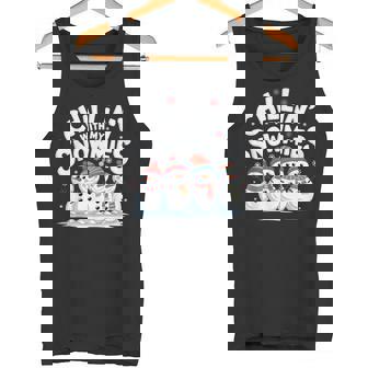 Chilling With Mynowmies 冬の雪だるまファミリーデザイン タンクトップ - Kawaiitshirt