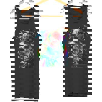 Colorido Pit-Bull Belleza Arte Gráfico Pitbull Dog Lover Camiseta sin mangas - Regaloses