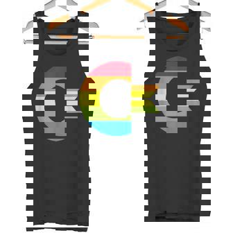 Commodore C64 Letra Mayúscula Arcoíris Efecto Camiseta sin mangas - Regaloses