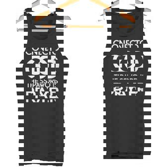 Connected To God The Password Is Prayer インスピレーションデザイン タンクトップ - Kawaiitshirt