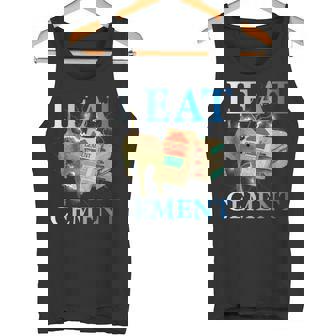 Cool I Eat セメント、建設猫、面白いユーモア、猫のミーム タンクトップ - Kawaiitshirt