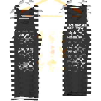 Cool Foxes Of The Worldかわいいキツネ動物愛好家ギフト タンクトップ - Kawaiitshirt