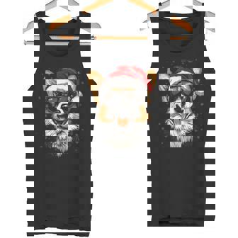 Corgi サンタハット 面白い かわいい 犬 ママ お父さん クリスマス タンクトップ - Kawaiitshirt