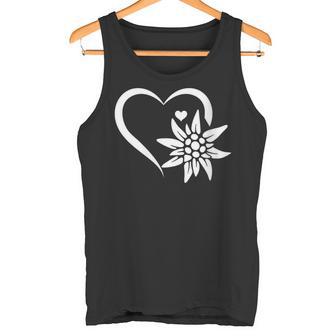 Damen Berg Edelweiß Blume Edelweiss Blume Edelweiß Mit-Ausschnitt Tank Top - Geschenkecke