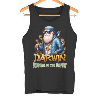 Darwin Laupervivencia Del Hippest Divertido Charles Darwin Camiseta sin mangas - Regaloses