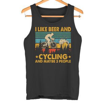 Divertida Para Beber Con Texto En Inglés Me Gusta La Cerveza Y El Ciclismo Para 3 Personas Camiseta sin mangas - Regaloses
