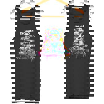 Dj Music Ours En Peluche Coloré Avec Lunettes Deoleil Débardeur e - Cadeauxyz