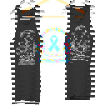 Dj ヘッドフォン パズル 自閉症啓発 自閉症 レディース メンズ タンクトップ - Kawaiitshirt