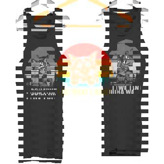 I Do What I Want Cat レトロ ヴィンテージ 面白い 猫好き タンクトップ - Kawaiitshirt