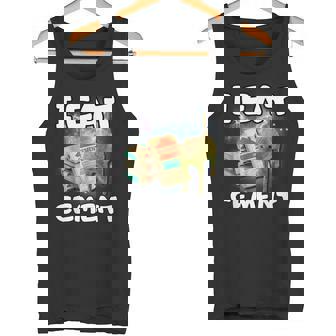 I Eat Cement Cursed Cat Weirdpecific Meme Tank Top - Seseable
