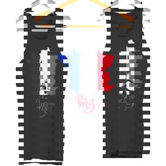 Enjoy Travel Paris France Flag & Eiffel Tower Graphic タンクトップ - Kawaiitshirt