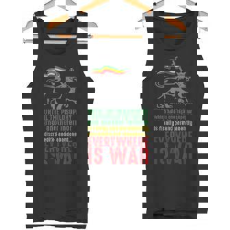 Everywhere Is War ハイレ・セラシエ演説 ユダのライオン レゲエ タンクトップ - Kawaiitshirt