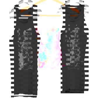 Feline Groove ロックギター 猫デザイン 音楽愛好家向け タンクトップ - Kawaiitshirt