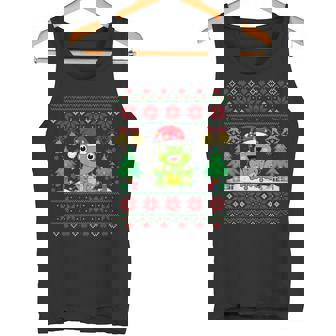 Frog Wearinganta Hat Christmas Lights Xmas Frog タンクトップ - Kawaiitshirt