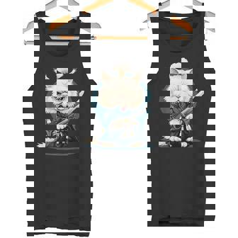 Gato Ninja Japonés Kawaii Gato Persaamurai Camiseta sin mangas - Regaloses