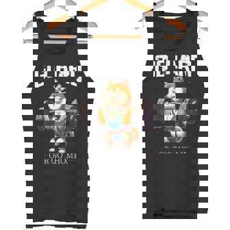 Go Hard Or Go Home 柴犬 犬 ウエイトリフティング フィットネス ジム タンクトップ - Kawaiitshirt