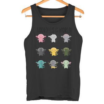 Gráfico De Especies Adorables De Ajolotes Del Mundo Camiseta sin mangas - Regaloses