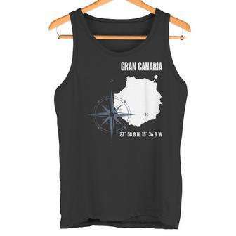 Gran Canaria Isla Atlántica Coordenadas Mapaacaciones Camiseta sin mangas - Regaloses