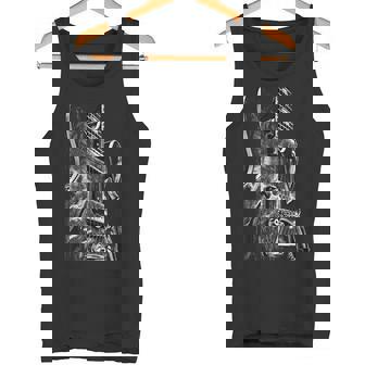 Guitarra Eléctrica Blanco Y Negro Diseño Arte Rock Blues Metal Camiseta sin mangas - Regaloses