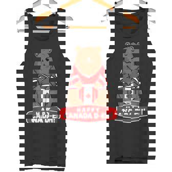 Happy Canada Day 面白いカナダのクマの旗 タンクトップ - Kawaiitshirt