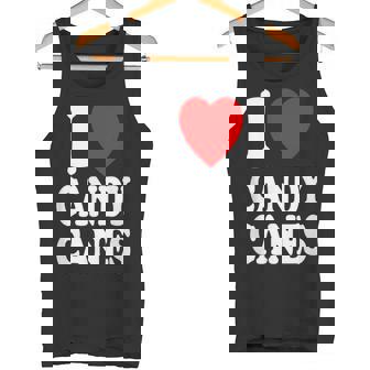 I Heart 愛 キャンディケーン 冬 ペパーミント クリスマス タンクトップ - Kawaiitshirt