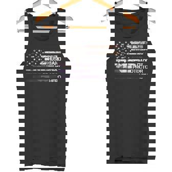 Husband Daddy Protector Hero American Flag Cool Dad タンクトップ - Kawaiitshirt