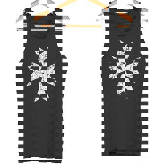 Imprimé Croix De Malte Petite Poche Poitrine Blanc Débardeur e - Cadeauxyz