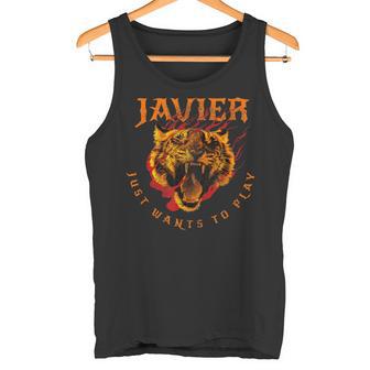 Javier Bonito Nombre De Niño Con Tigre Camiseta sin mangas - Regaloses