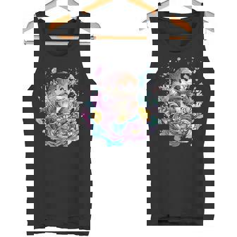 Jolie Loutre Entourée De Fleurs Colorées Débardeur e - Cadeauxyz