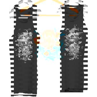 Jolie Loutre Entourée De Fleurs Et D'eau Débardeur e - Cadeauxyz